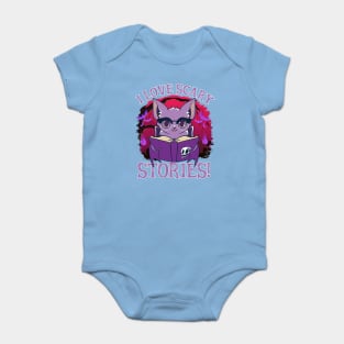 Cute Bat Kawaii Style Reading Horror Stories Baby Bodysuit